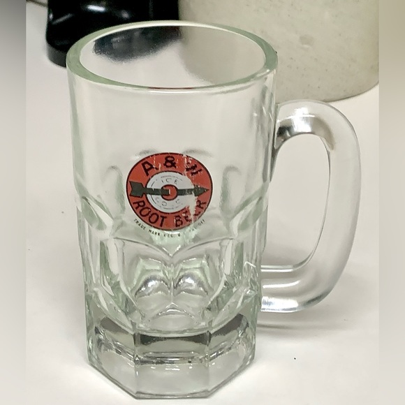 Mid Century Vintage Thick Heavy Duty Glass A & W Root Beer Mug - Picture 3 of 16